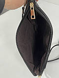 Сумочка маленька через плече котонова із шкіряним декором 23х15 см, фото 3