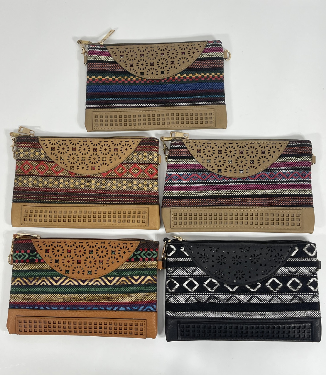 Сумочка маленька через плече котонова із шкіряним декором 23х15 см, фото 1