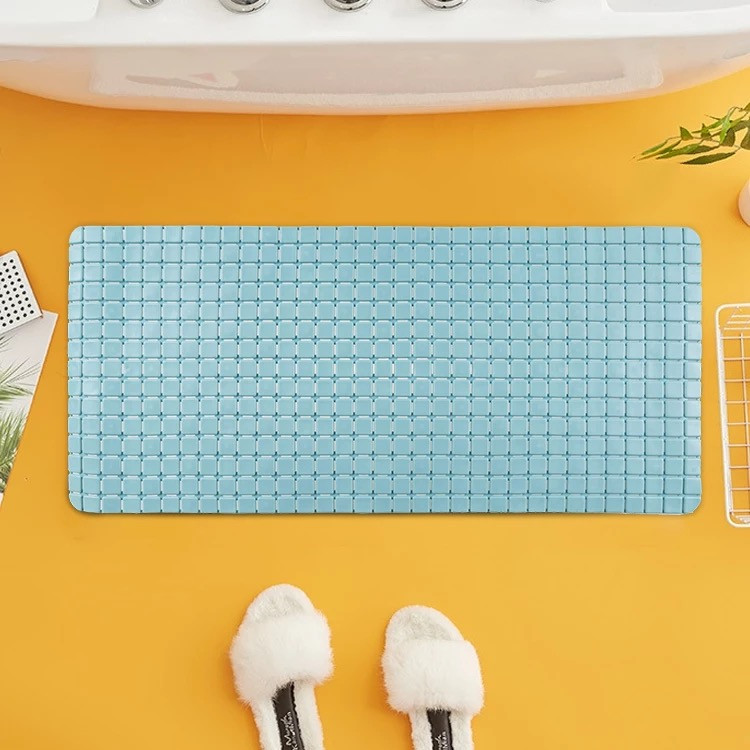 Силіконовий нековзний килимок для ванни Bathlux 78 х 35 см гумовий ПВХ, люкс якість Блакитний