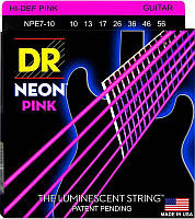 Струны для электрогитары DR NPE7-10 Hi-Def Neon Pink K3 Coated Medium 7-String Electric Guita TP, код: 7416999