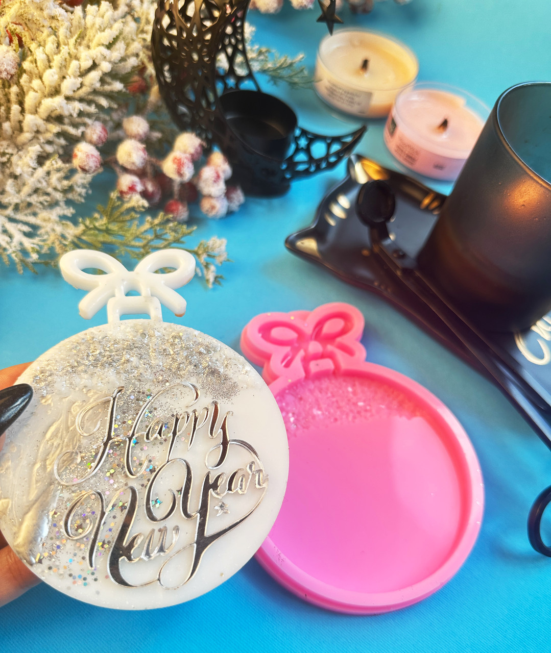 Знижка. Молд «Кристалічна кулька» для смоли, 1 шт. Зручний для розміщення написів.