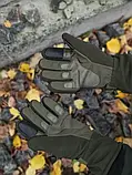 Тактичні утеплені рукавиці з Хутром / Чорні, фото 7