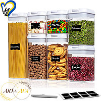 Набор контейнеров для хранения продуктов питания, сыпучих и жидкостей с герметической крышкой  Ari&Ana