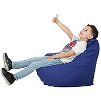 Кресло мешок груша 90*130 см синий, бескаркасное кресло для детей и взрослых ткань оксфорд+чехол