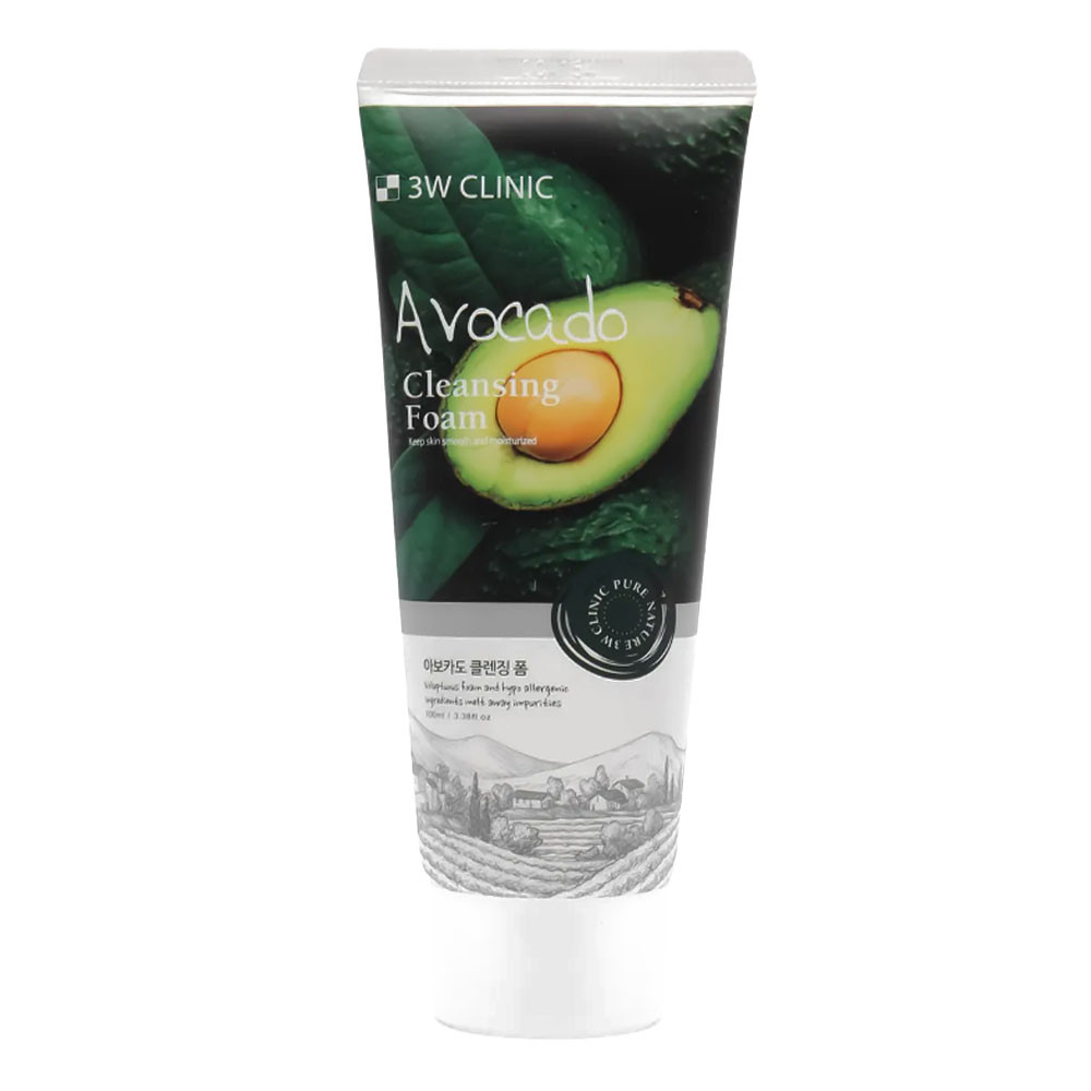 Очищувальна пінка з екстрактом авокадо 3W Clinic Avocado Cleansing Foam 100 мл