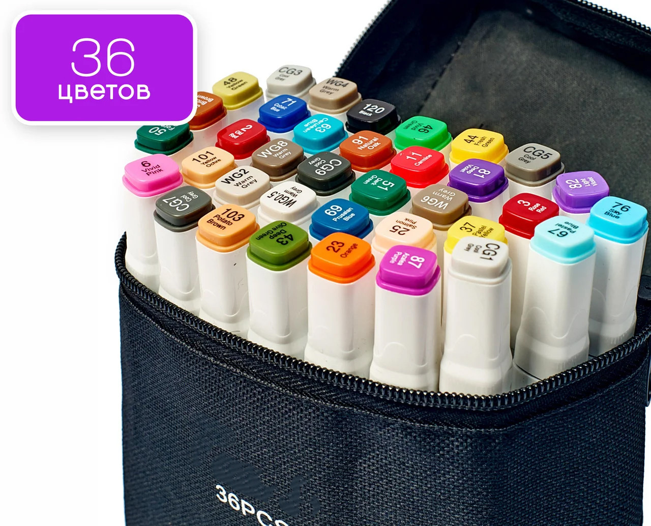 Набір двосторонніх маркерів Touch Sketch 36 шт. на спиртовій основі для малювання, Фломастери для художників
