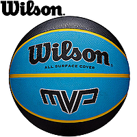 Мяч баскетбольный спортивный игровой мяч для баскетбола Wilson MVP 275 Black/Blue, размер №5