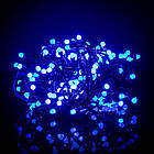 Гірлянда матова кулька 200 LED Синій, Чорний провід, фото 3