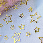 Фатин світло-рожевий з золотими зірками 8 см, фото 4