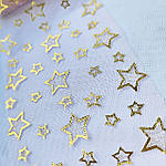 Фатин світло-рожевий з золотими зірками 8 см, фото 2