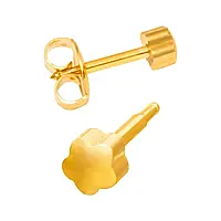 Сережки-гвоздики пусети Studex середні, золото, суцільний метал квітка R508Y