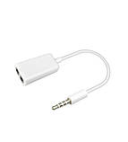 Розгалужувач перехідник аудіо спліттер на 2 входи 3.5mm male to 2 female KIN KY-39 білий, фото 5