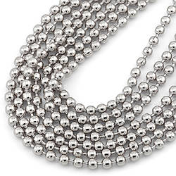 Ланцюг кульковий нержавіюча сталь(304) 2,4 мм Платина 1 метр