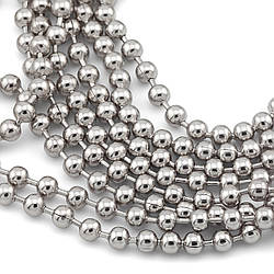 Ланцюг кульковий нержавіюча сталь(316) 2,4 мм Платина 1 метр