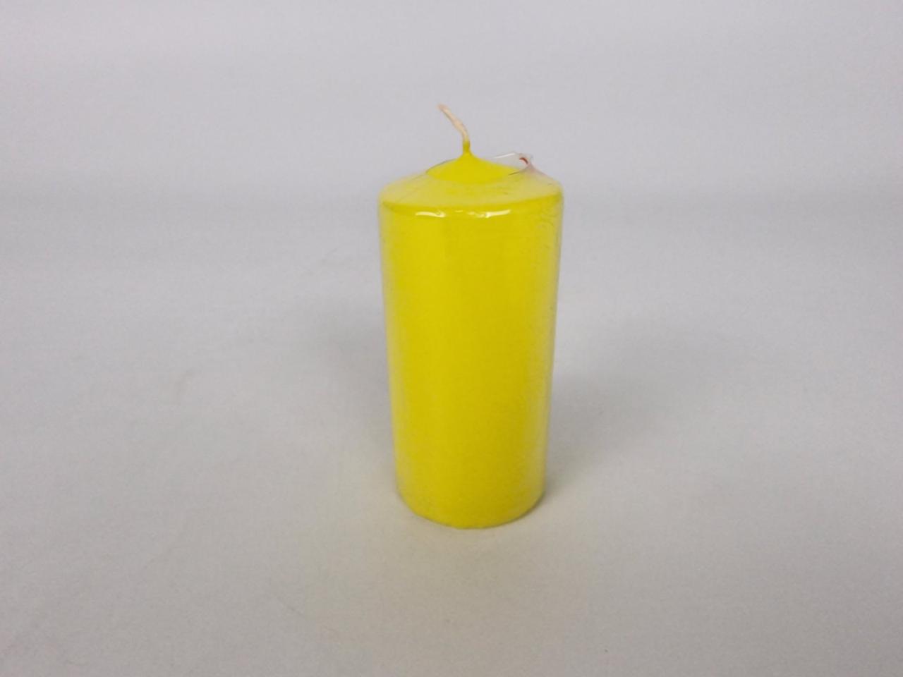 Свічка декоративна інтер'єрна циліндр 50х100 мм Жовта фарбована всередині біла (упаковка 1 шт), фото 1