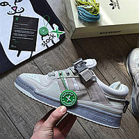 Мужские кроссовки Adidas Bad Bunny Forum Buckle Low Orbit Gray (Серые) Адидас текстиль кожа замш демисезон