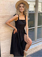 Літнє плаття сарафан на бретелях чорний