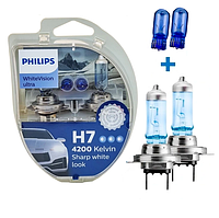 Галогенные лампы в фару авто Н7 12V 55 W PHILIPS WHV +60% 4300K (2шт)