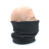 Зимовий чорний бафф флісовий Теплий шарф-труба на флісі Black, фото 5