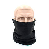 Зимовий чорний бафф флісовий Теплий шарф-труба на флісі Black, фото 4