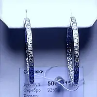 Сережки-конго з срібла з фіанітами 28 мм 5000111-р