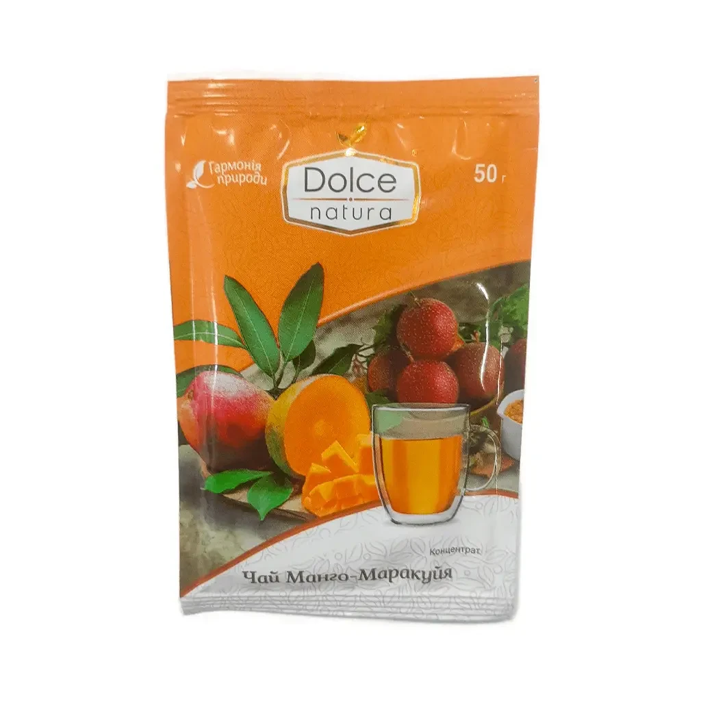 Чай концентрат Dolce Natura Манго-Маракуя 1 уп 50 грамів натуральний фруктовий чай