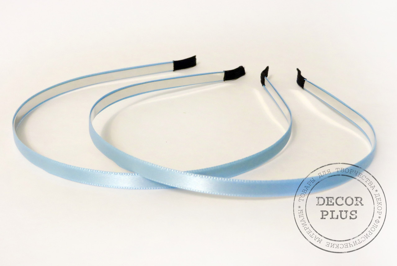 Ободок "атлас" блакитний, фото 1