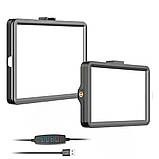 Світлодіодна прямокутна лампа 19х12,5см Ring Fill Light з кольоровими фільтрами та штативом 2м для фото відео, фото 4