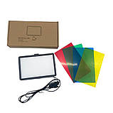 Світлодіодна прямокутна лампа 19х12,5см Ring Fill Light з кольоровими фільтрами та штативом 2м для фото відео, фото 10