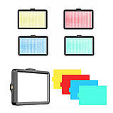 Світлодіодна прямокутна лампа 19х12,5см Ring Fill Light з кольоровими фільтрами та штативом 2м для фото відео, фото 3