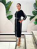 Плаття чорне трикотаж нижче коліна,Жіноча сукня елегантна нарядна великих і малих розмірів,Туречина, фото 6