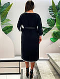Плаття чорне трикотаж нижче коліна,Жіноча сукня елегантна нарядна великих і малих розмірів,Туречина, фото 5
