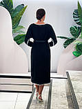 Плаття чорне трикотаж нижче коліна,Жіноча сукня елегантна нарядна великих і малих розмірів,Туречина, фото 7