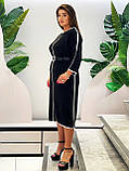 Плаття чорне трикотаж нижче коліна,Жіноча сукня елегантна нарядна великих і малих розмірів,Туречина, фото 4