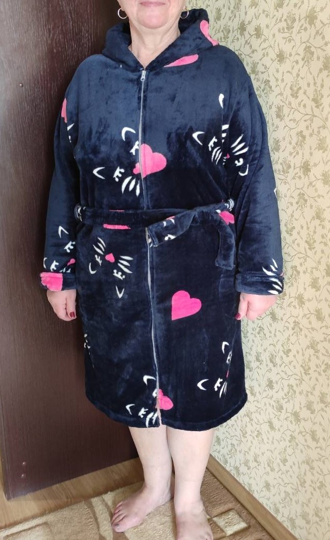 Халат на замку з капюшоном Тканина вельсофт Розмір м 46-48 Л 48-50 Хл ...