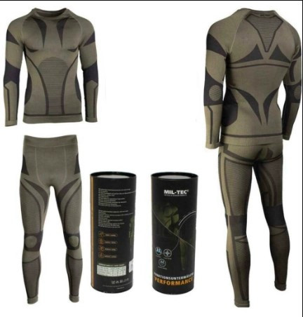 Термобілизна тактична Mil-Tec Еластична Олива UNKTIONSUNTERWÄSCHE PERFORMANCE OLIV 11225001 2XL-3XL