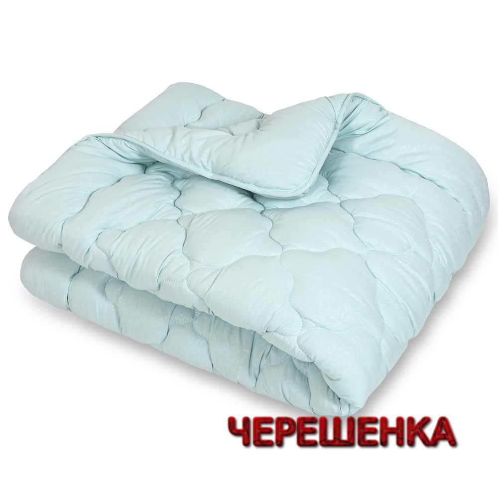 Зимова тепла Євро ковдра 195х210 см стьобана мікрофібра / холлофайбер однотонна блакитного кольору