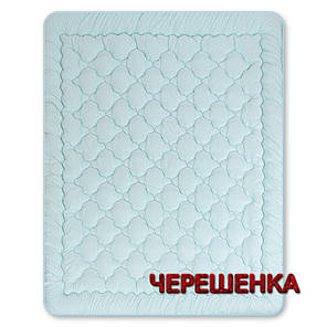 Зимова тепла Євро ковдра 195х210 см стьобана мікрофібра / холлофайбер однотонна блакитного кольору, фото 2