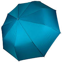 Женский однотонный зонт полуавтомат на 9 спиц антиветер от Toprain, цвет аквамарин, 0119-7