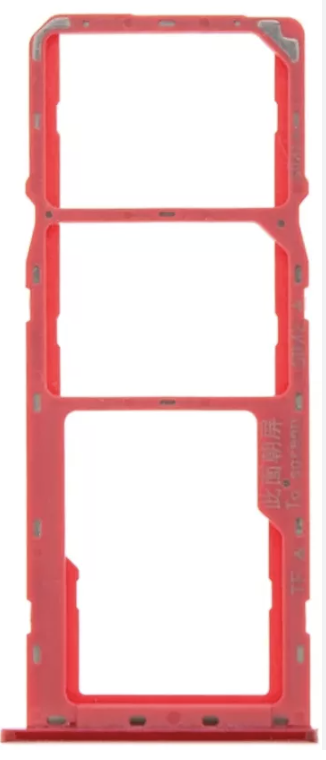 Тримач (лоток) Sim-карти та карти пам'яті для Samsung A107F Galaxy A10s Dual Sim, червоний, на дві Sim-карти