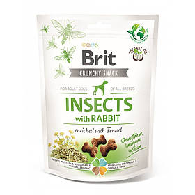 Ласощі для собак Brit Care Crunchy Snack для імунітету з комахами, кроликом і фенхелем 200г
