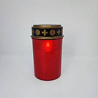 LED Свеча для кладбища красного цвета