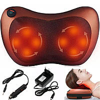 Массажная инфракрасная подушка Massage Pillow 8028 (31х10х19 см) / Роликовый массажер для тела с подогревом