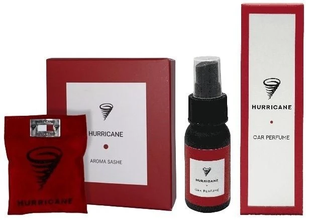 Подарунковий набір парфумів для автомобіля "Hurricane Standart Red" (Подушечка-Саше + Auto Perfume Спрей)