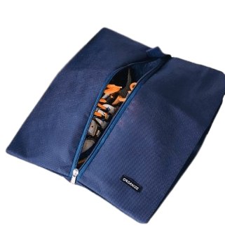 Об'ємна сумка-пильник для взуття на блискавці (синій)