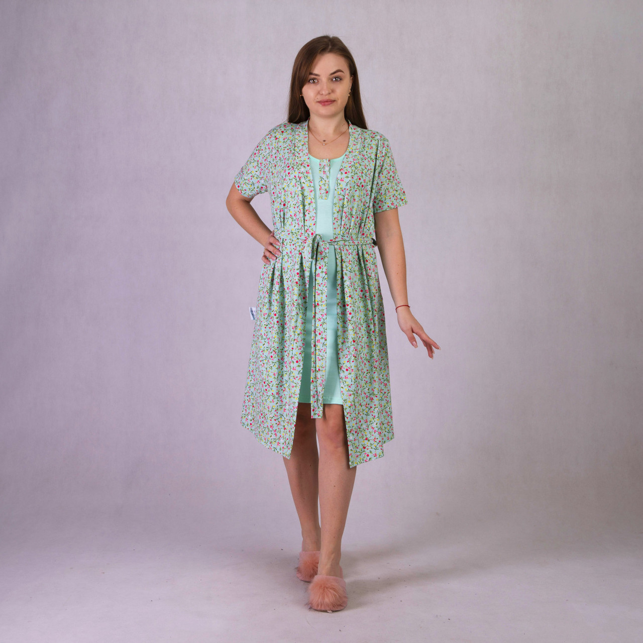 Комплект віскоза в пологовий халат і сорочка, для вагітних і мам-годувальниць р.42-54