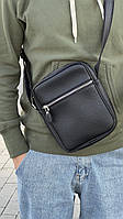 Мужская сумка через плечо Premium, металлическая фурнитура | Украинское производство