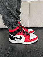Женские кроссовки Nike Air Jordan 1 Retro High White Black Red