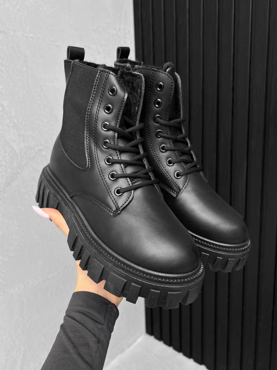 Жіночі зимові ботинки чорні - фото 1 - id-p2008412855