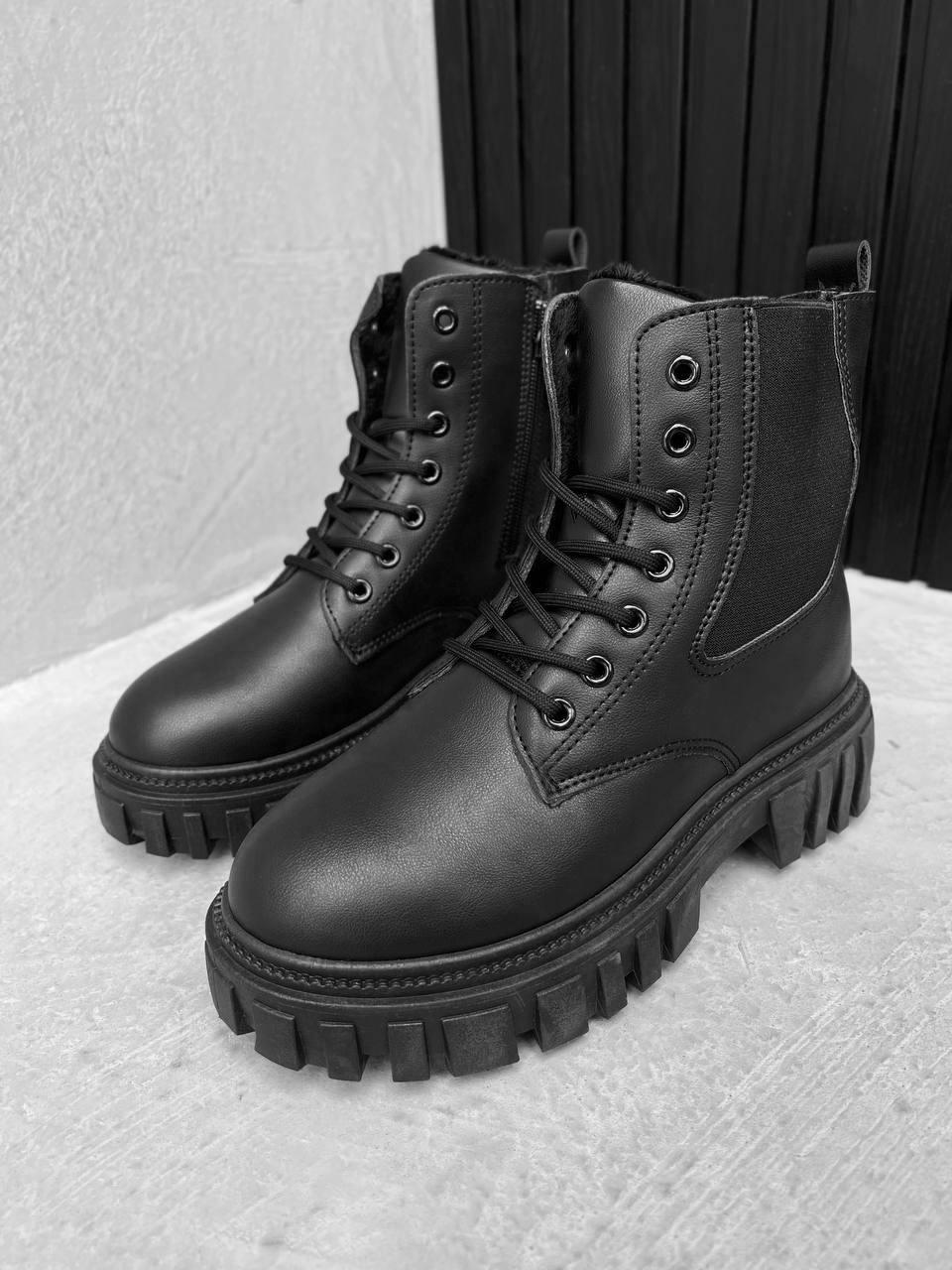 Жіночі зимові ботинки чорні - фото 6 - id-p2008412855